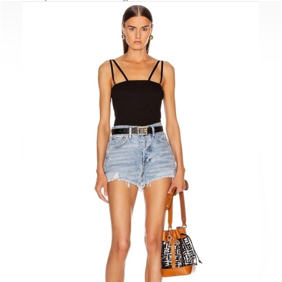 AGOLDE Parker High Rise Distressed Vintage Cut Off Denim Shorts Size 24 - Picture 1 of 12